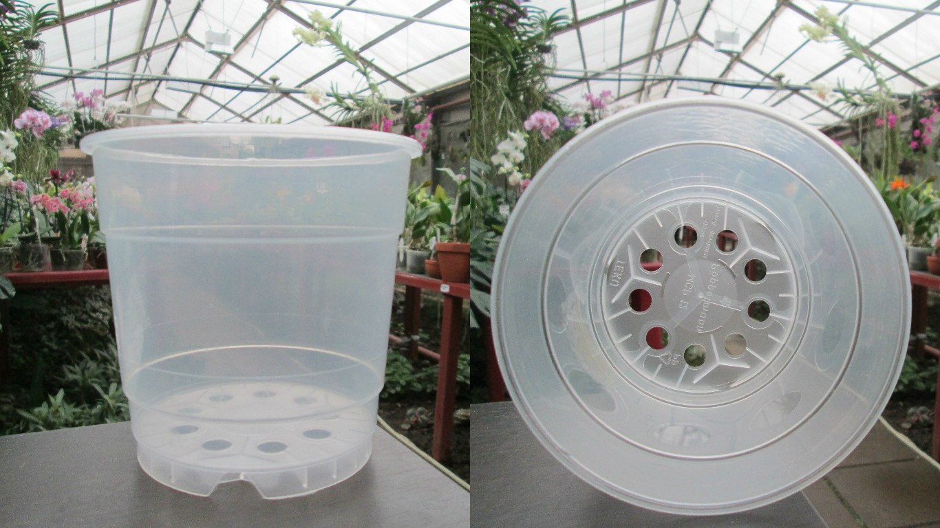 Вазон для орхидей пластиковый прозрачный, D 15 см, H 13 см