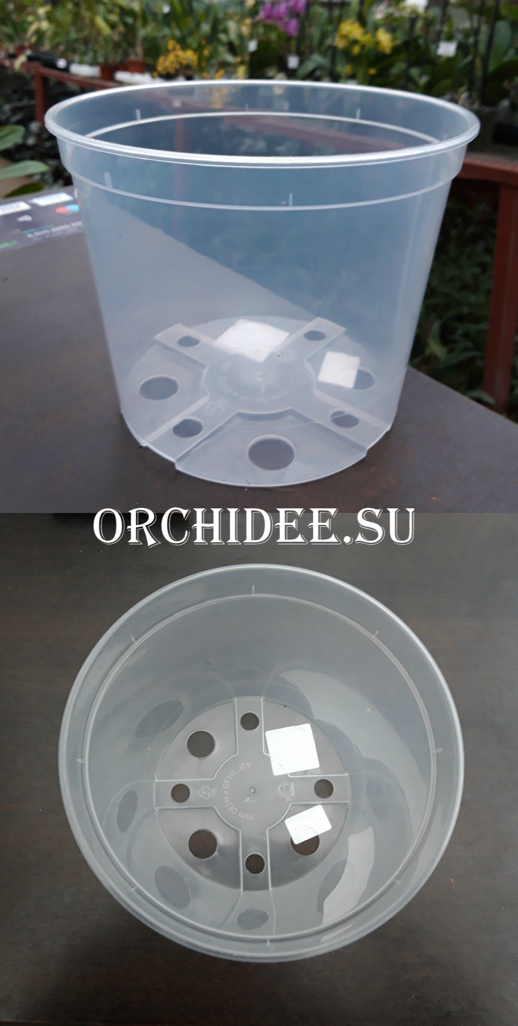 Вазон дренажный пластиковый прозрачный, D 19 см, H 15 см